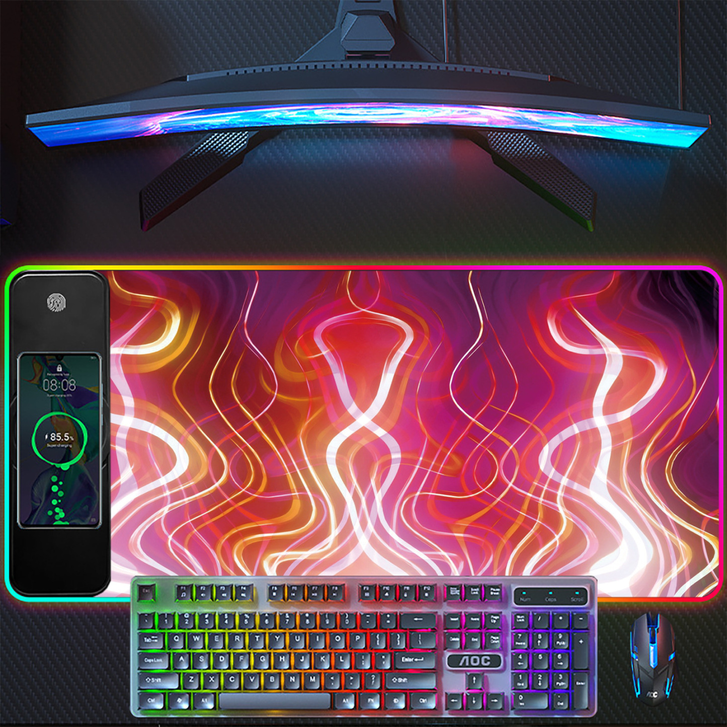 Wireless Charging Glowing Desk Mat
