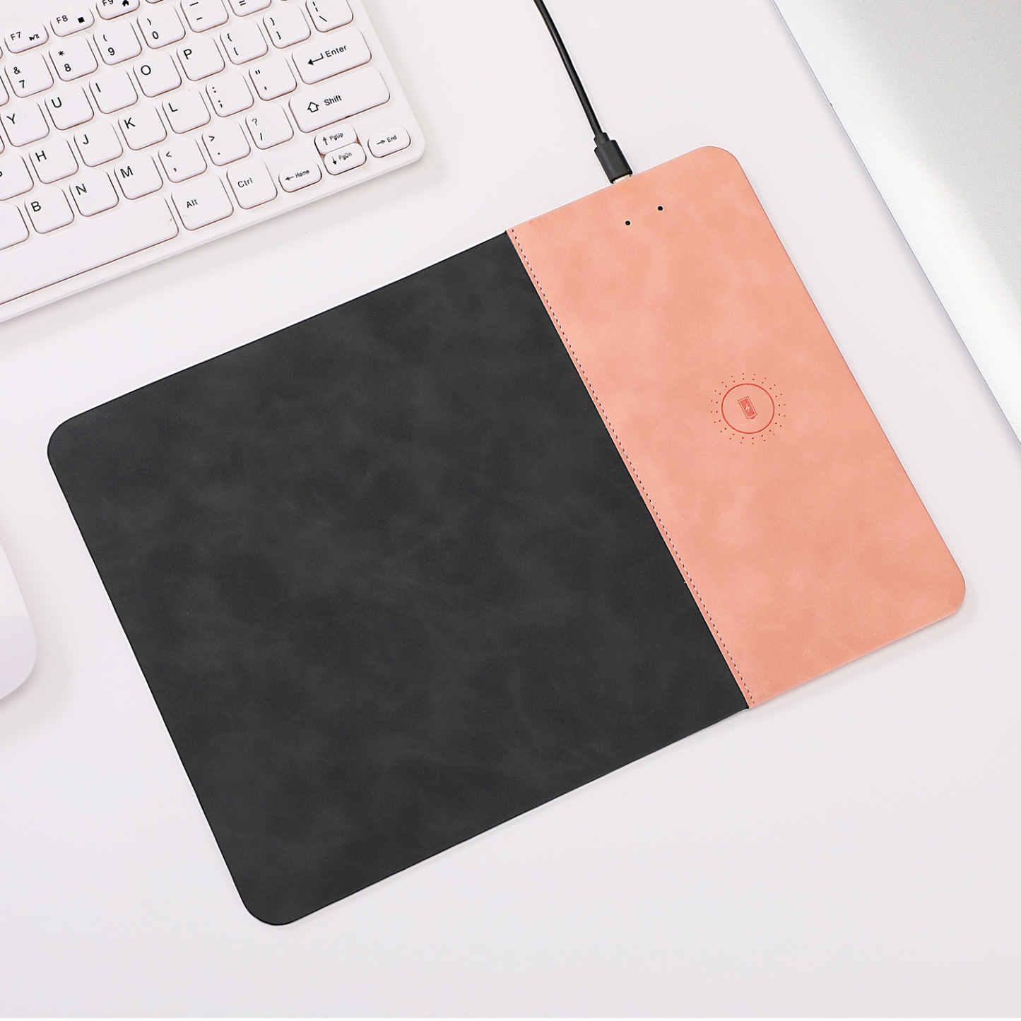 Wireless Charging Leather Mouse Pad