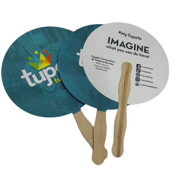 Wooden Handle Paper Fan