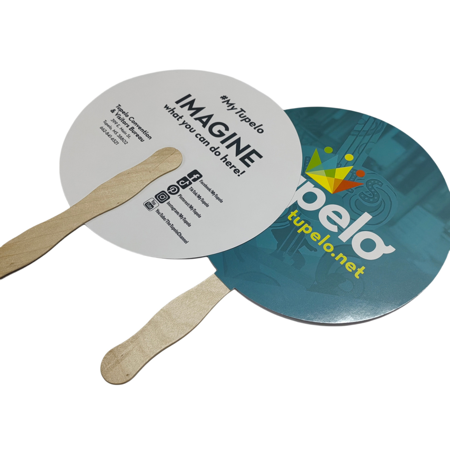 Wooden Handle Paper Fan