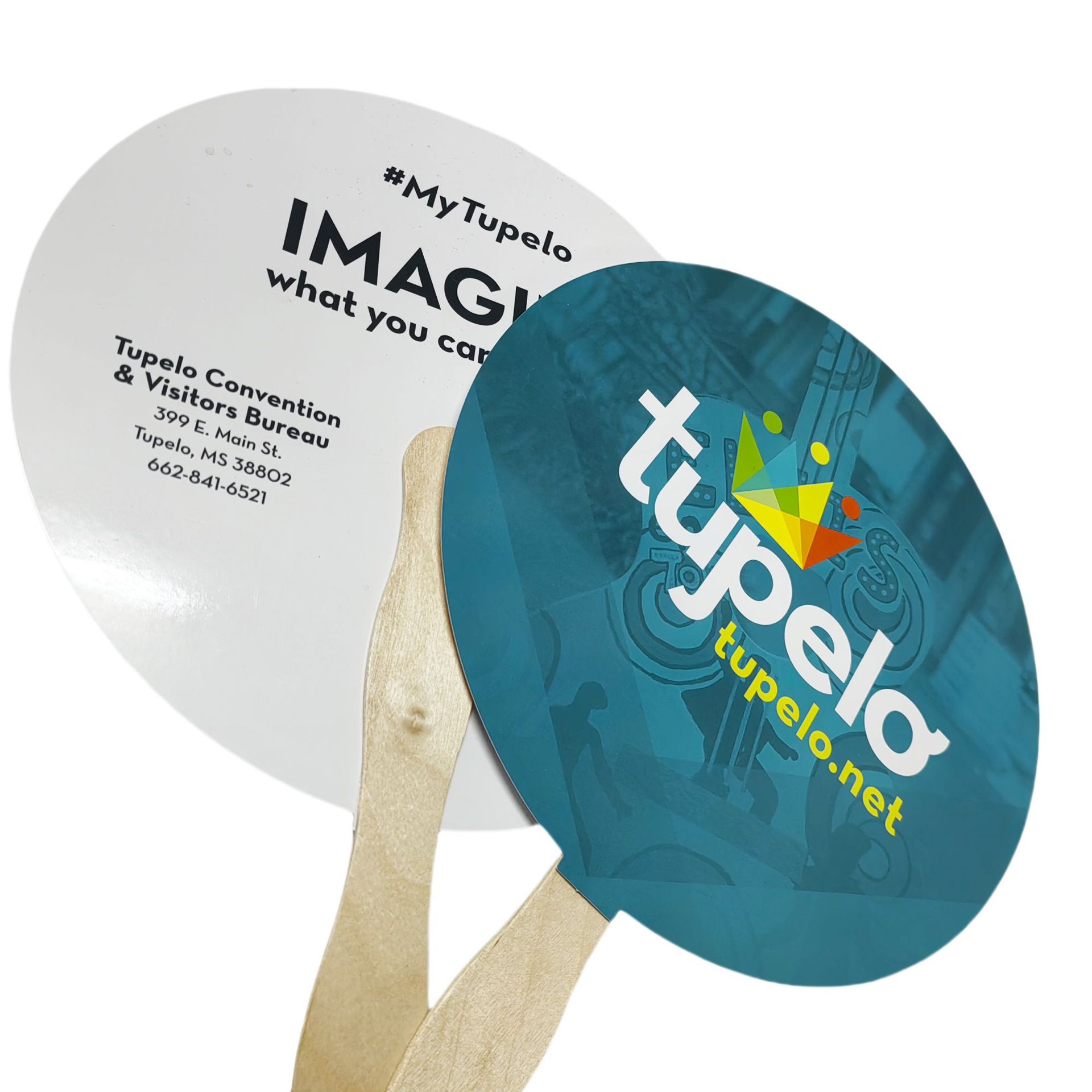 Wooden Handle Paper Fan