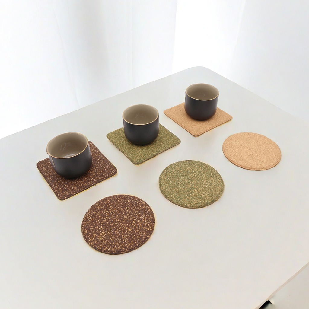Tea Residue Cork Coasters