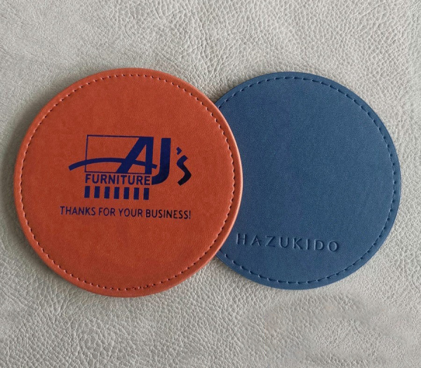 4'' Round PU Leather Coasters