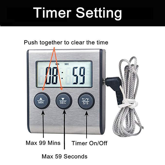 Digital Smart Food Thermometer Timer