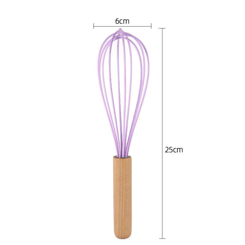 Wooden Handle Silicone Whisk