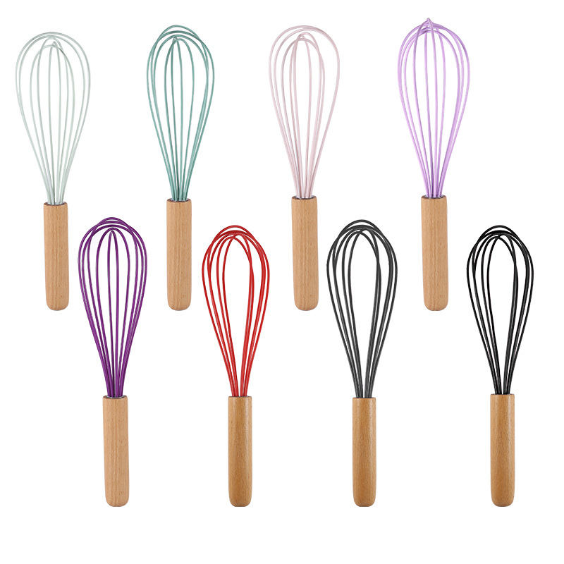 Wooden Handle Silicone Whisk