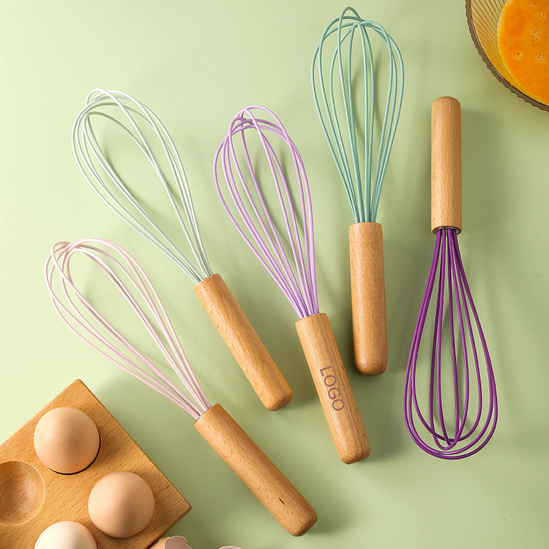Wooden Handle Silicone Whisk