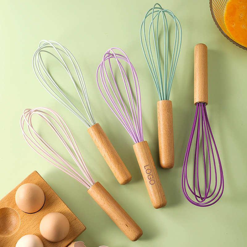 Wooden Handle Silicone Whisk