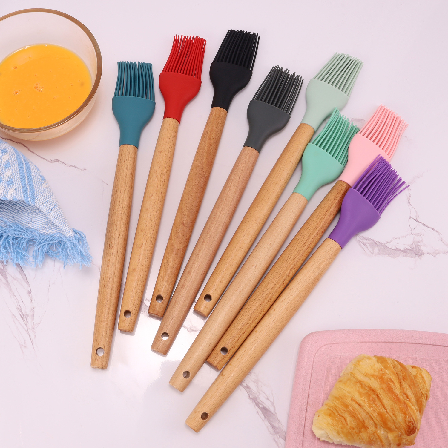 Wooden Handle Silicone Basting Brush