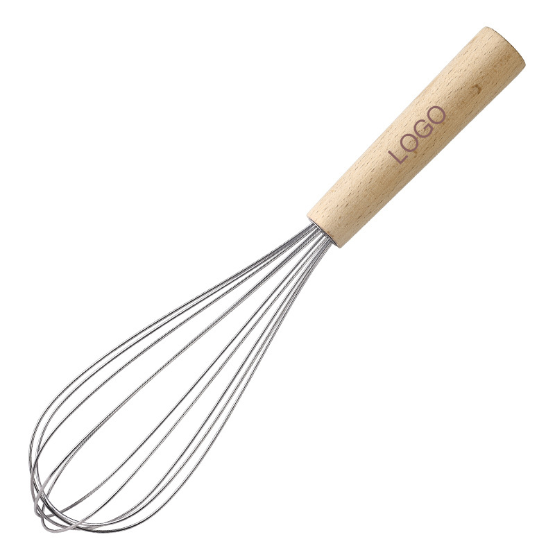 Wooden Handle Stainless Steel Manual Whisk
