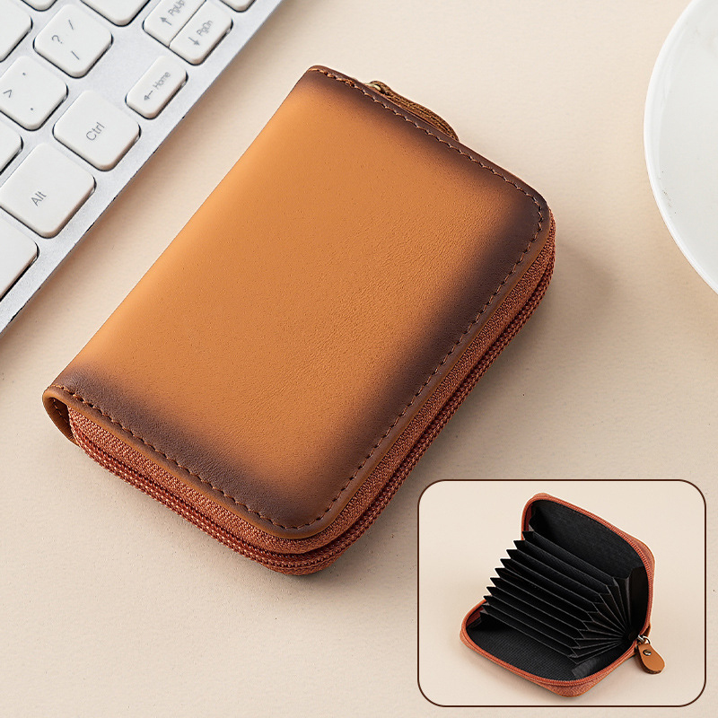 Mini Vintage Leather Organ Card Holder