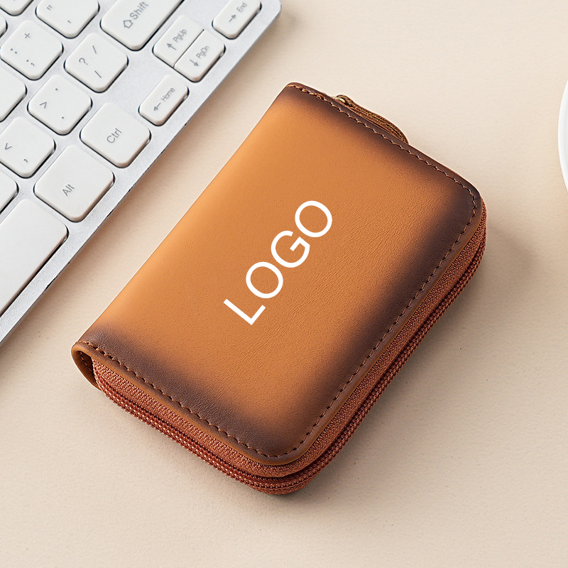 Mini Vintage Leather Organ Card Holder