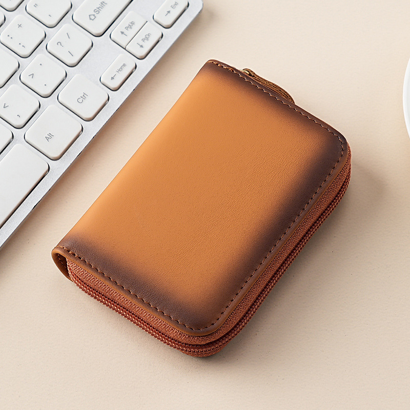 Mini Vintage Leather Organ Card Holder