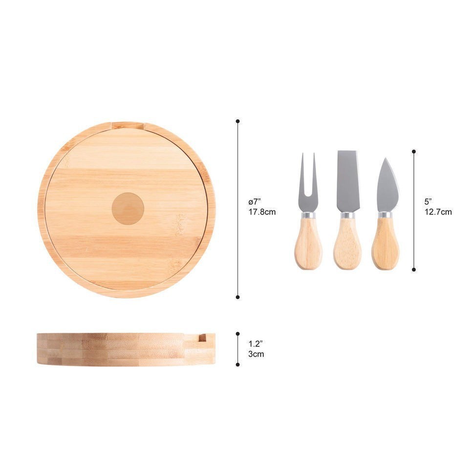 Bamboo Wooden Cheese Board Set