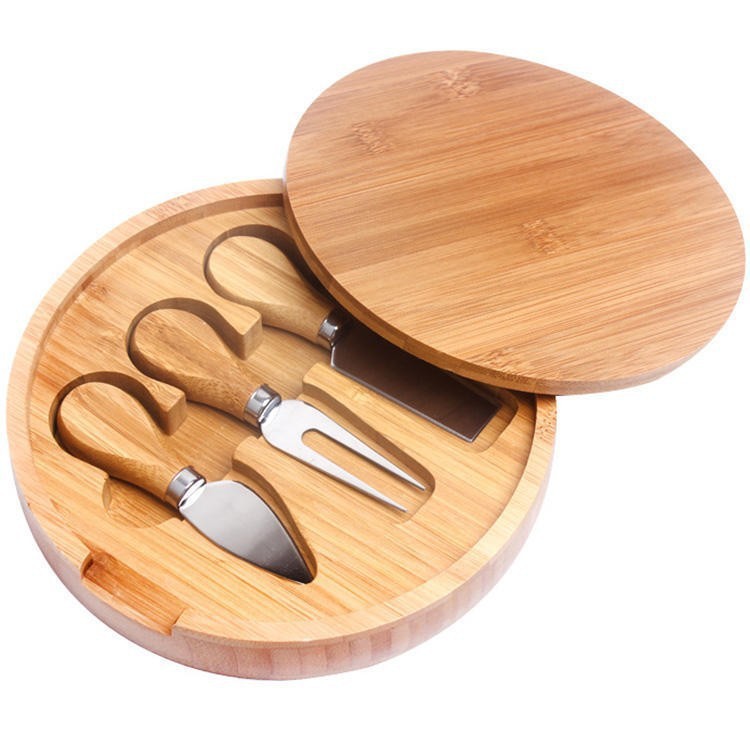 Bamboo Wooden Cheese Board Set