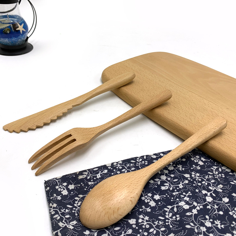 Beech Wood Cutlery Set