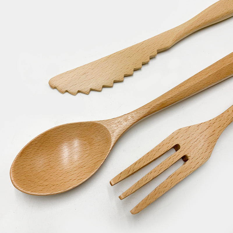 Beech Wood Cutlery Set