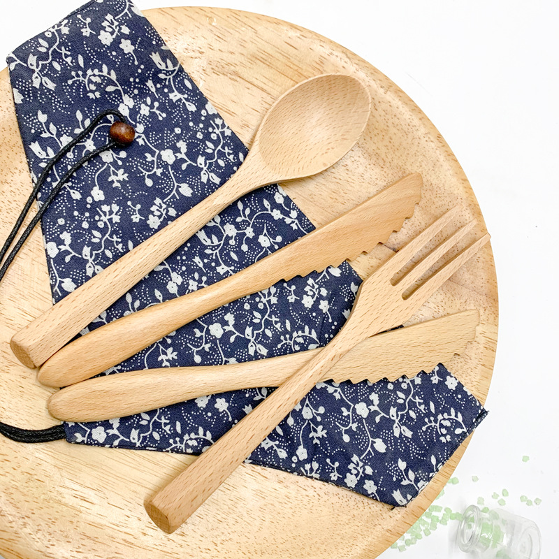 Beech Wood Cutlery Set