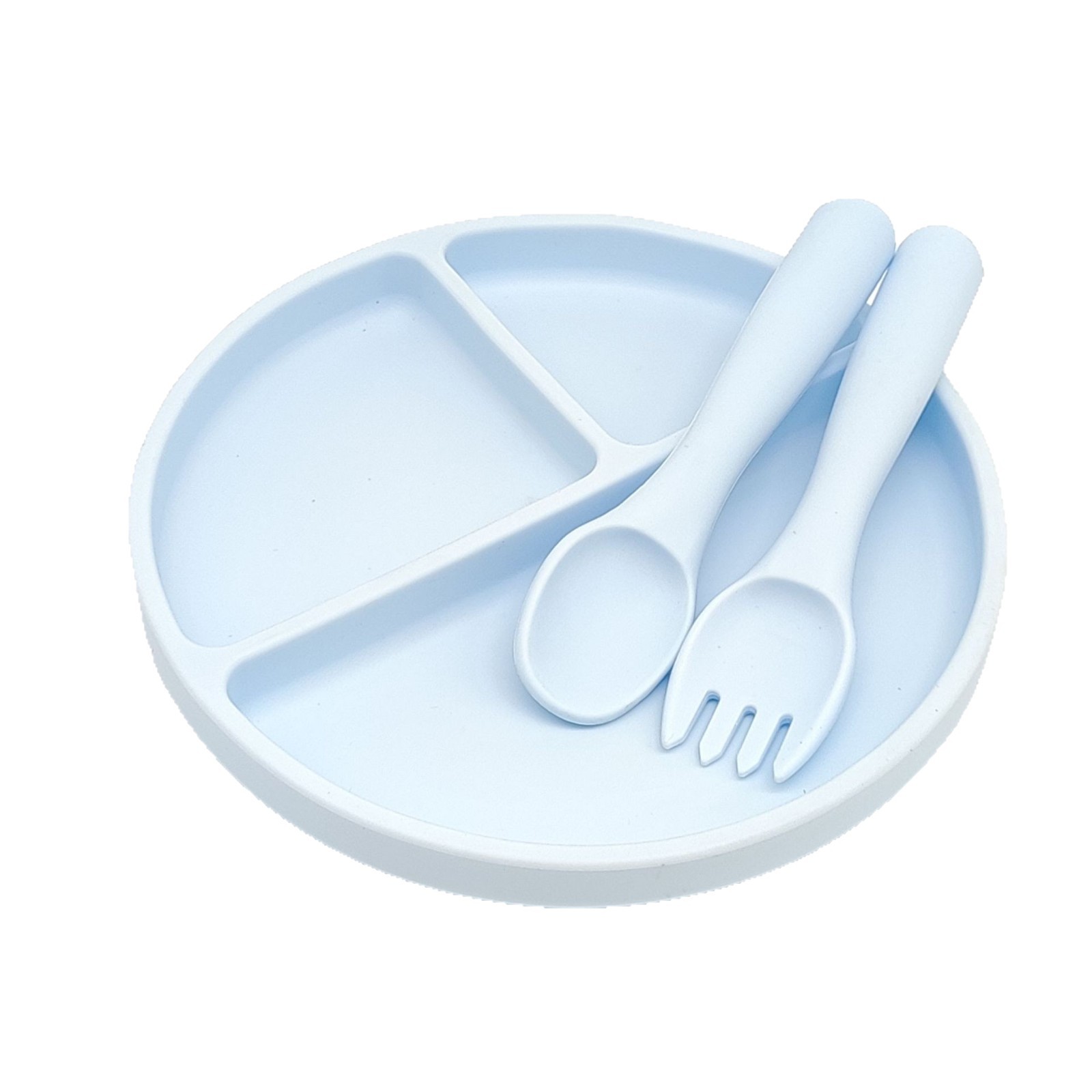 Silicone Baby Plate w/Fork Spoon