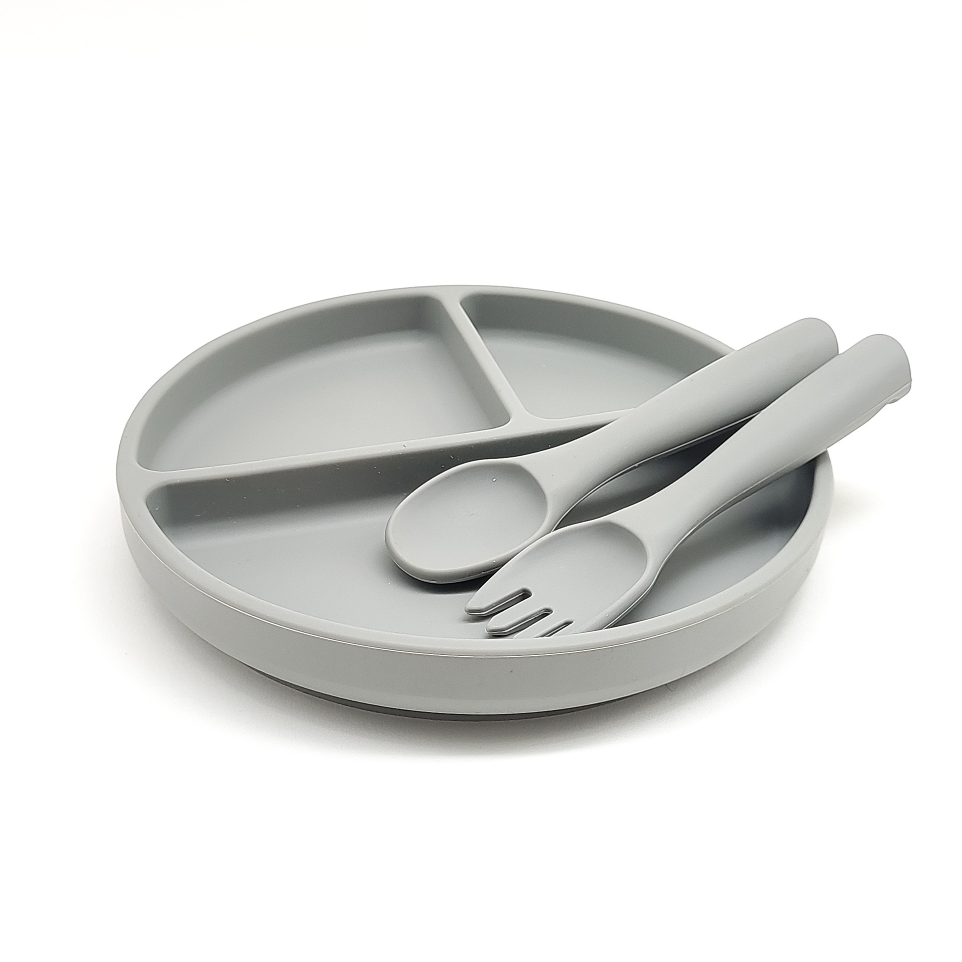 Silicone Baby Plate w/Fork Spoon
