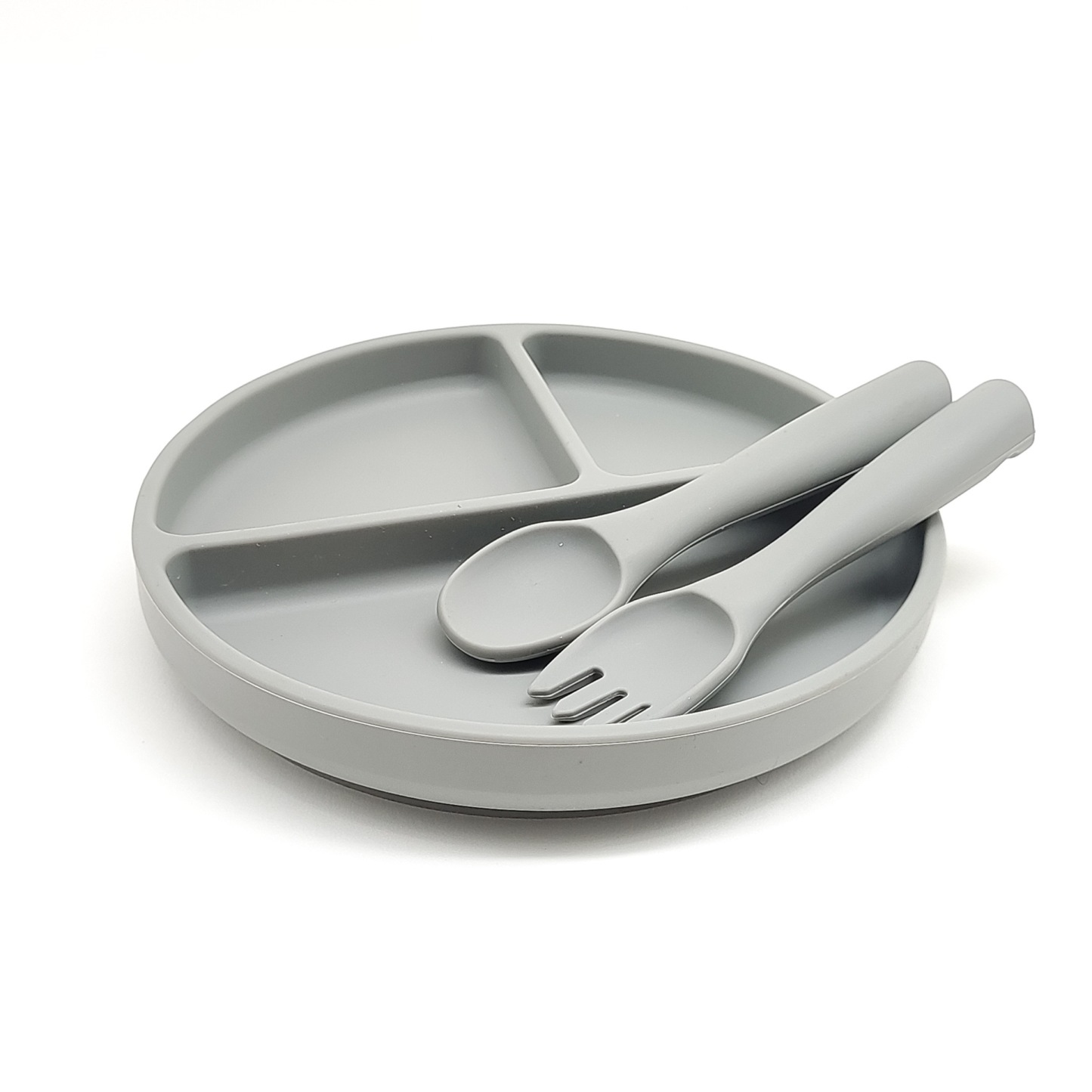 Silicone Baby Plate w/Fork Spoon