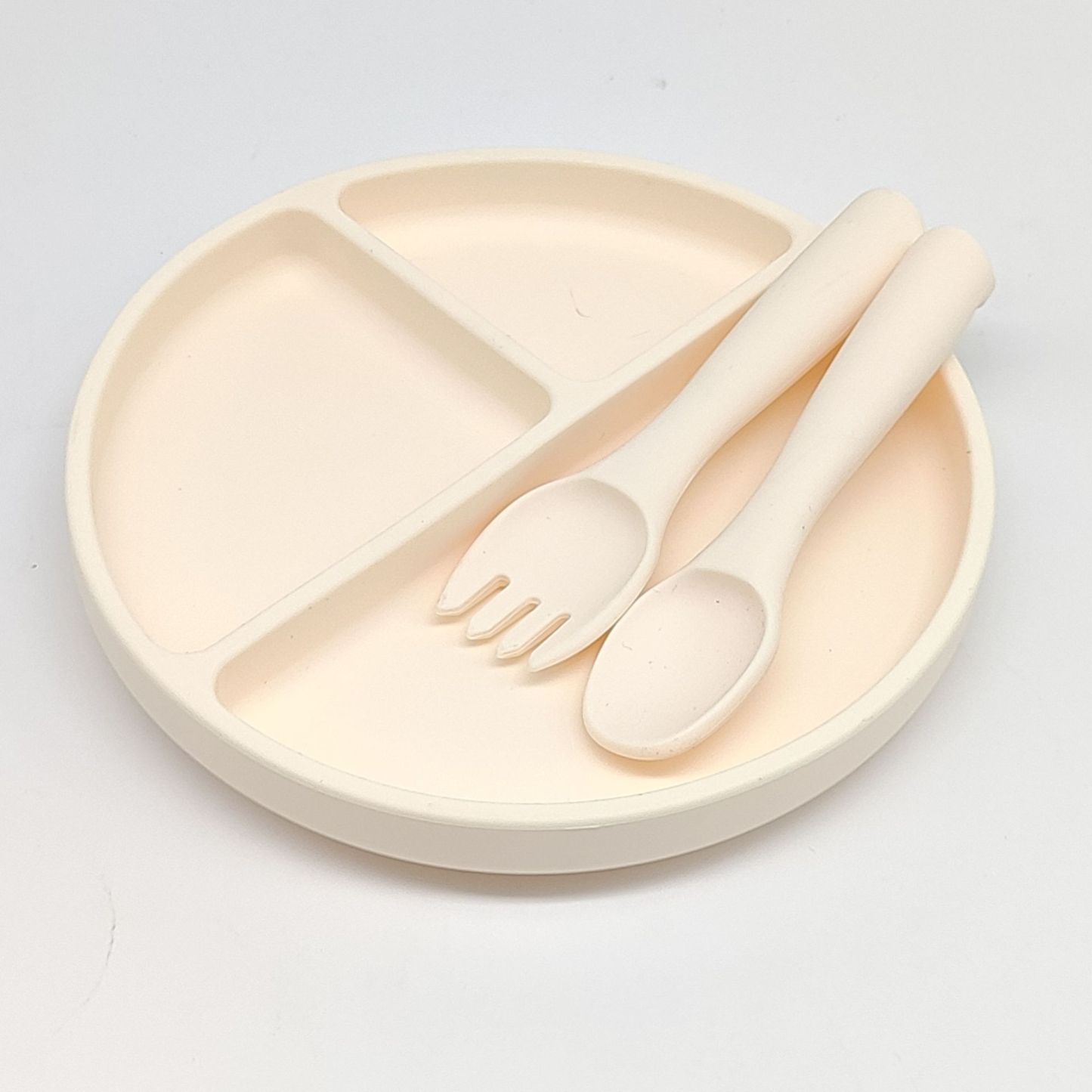 Silicone Baby Plate w/Fork Spoon