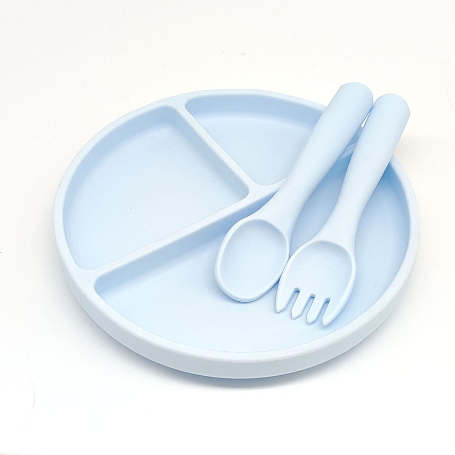 Silicone Baby Plate w/Fork Spoon