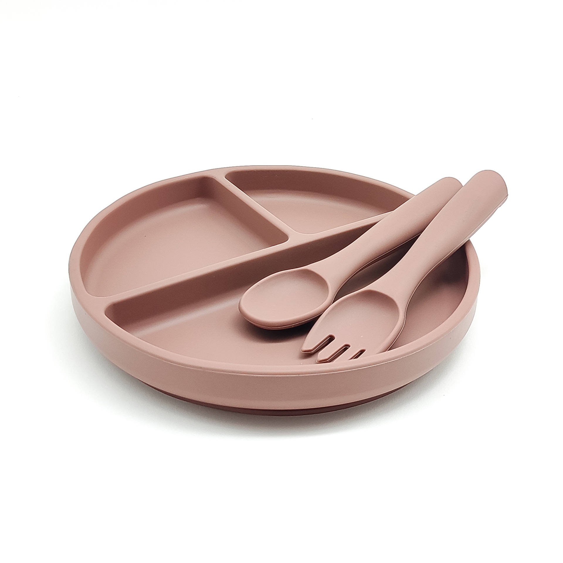 Silicone Baby Plate w/Fork Spoon