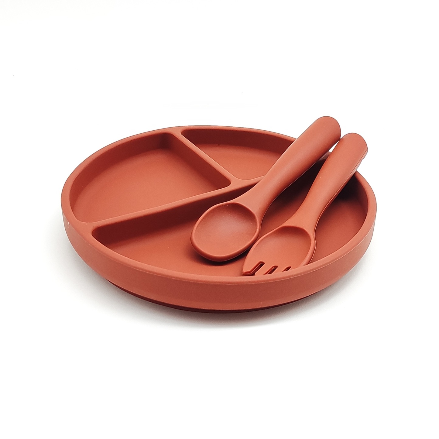 Silicone Baby Plate w/Fork Spoon