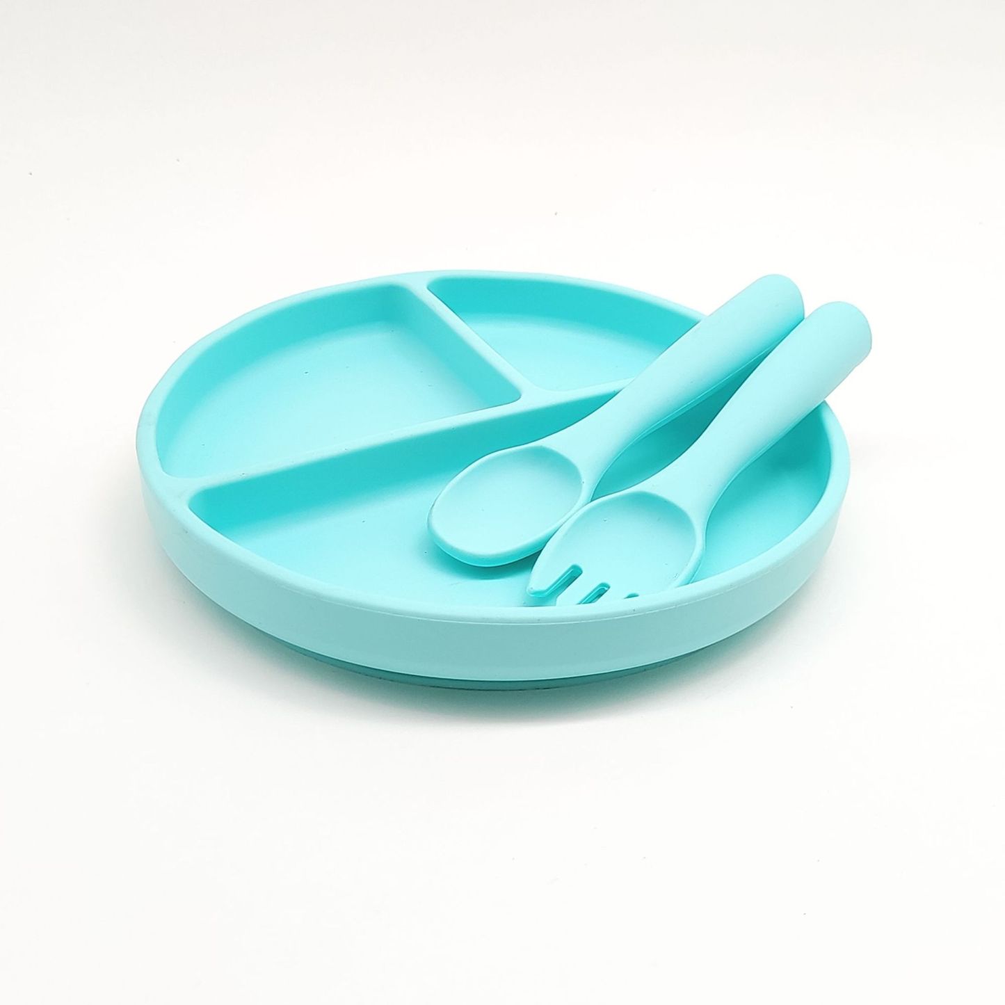 Silicone Baby Plate w/Fork Spoon