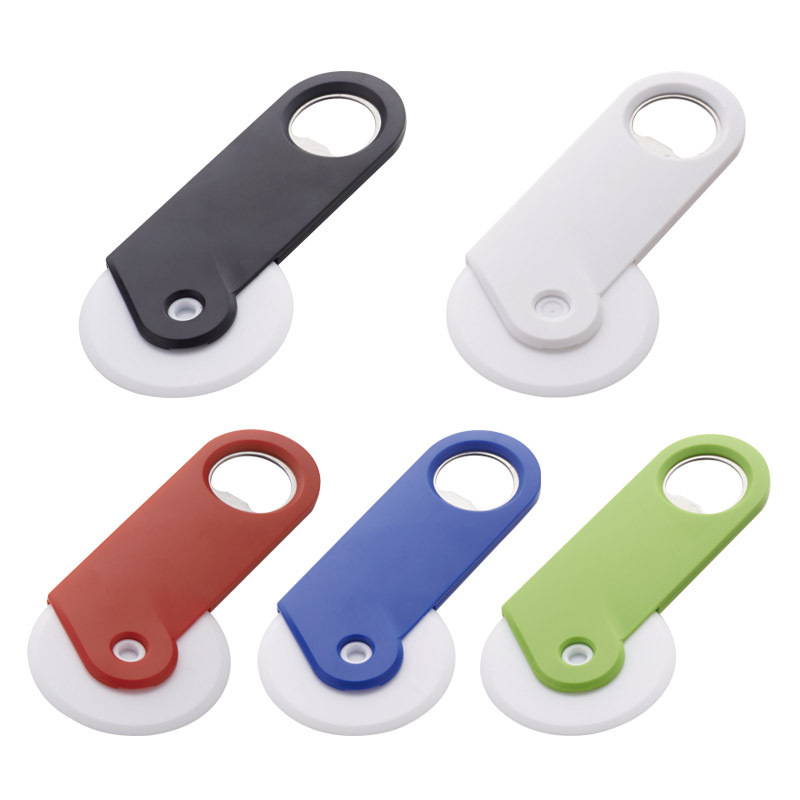 Plastic Roller Pizza Cutter w/Bottle Opener