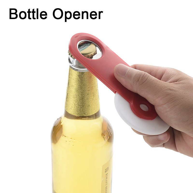 Plastic Roller Pizza Cutter w/Bottle Opener