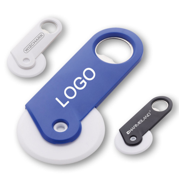 Plastic Roller Pizza Cutter w/Bottle Opener