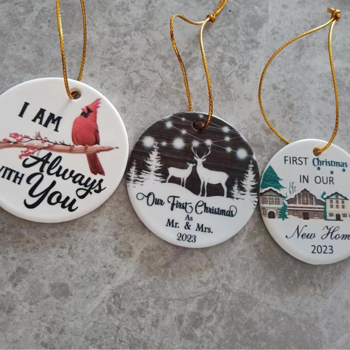 3" Round Ceramic Ornament