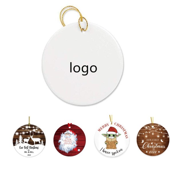 3" Round Ceramic Ornament