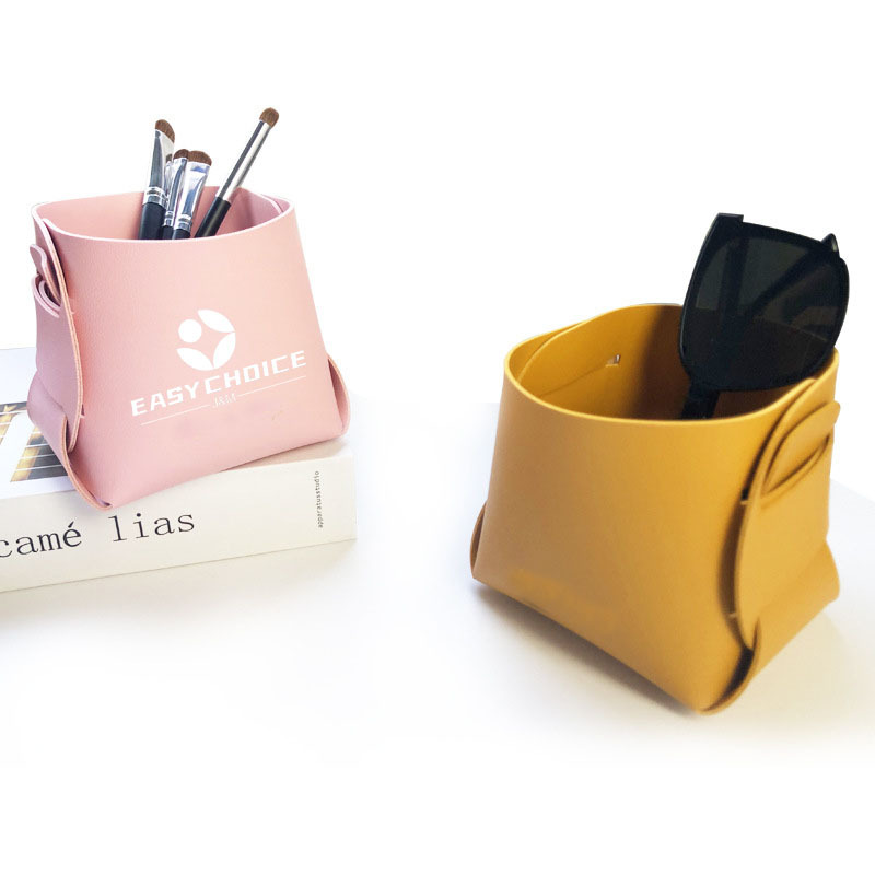 Folding PU Leather Desk Organizer
