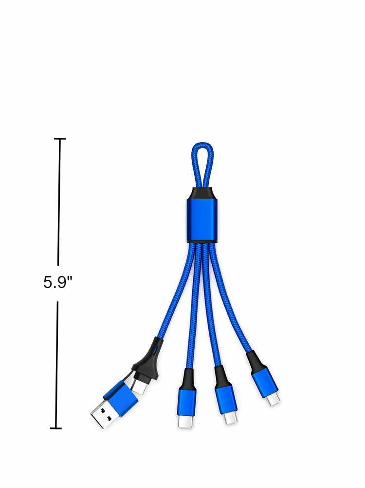 Nylon 5-in-1 Keychain Charging Cable