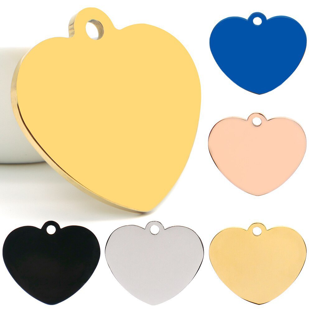 Heart-Shaped Stainless Steel Pet ID Tag