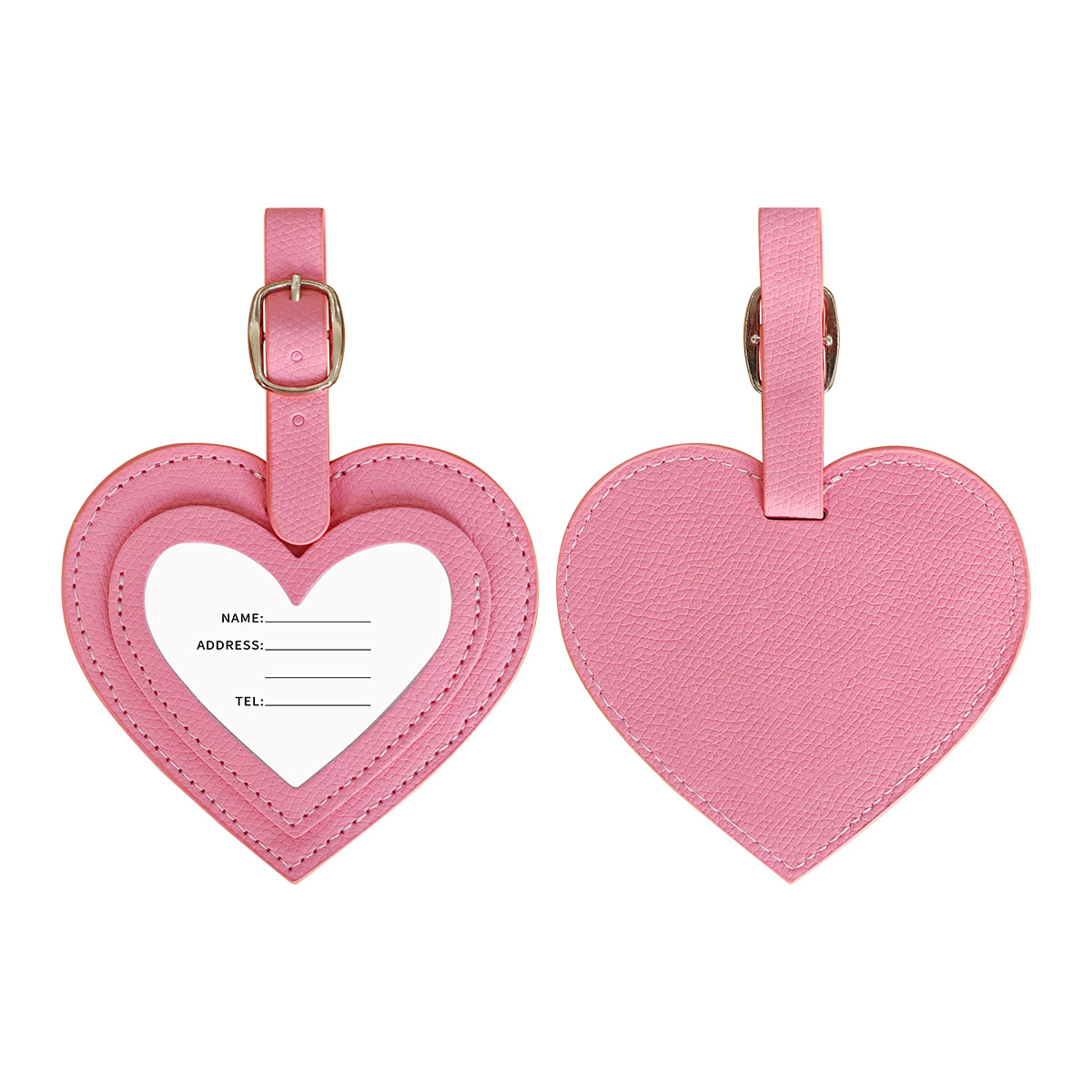 PU Heart-Shaped Luggage Tag