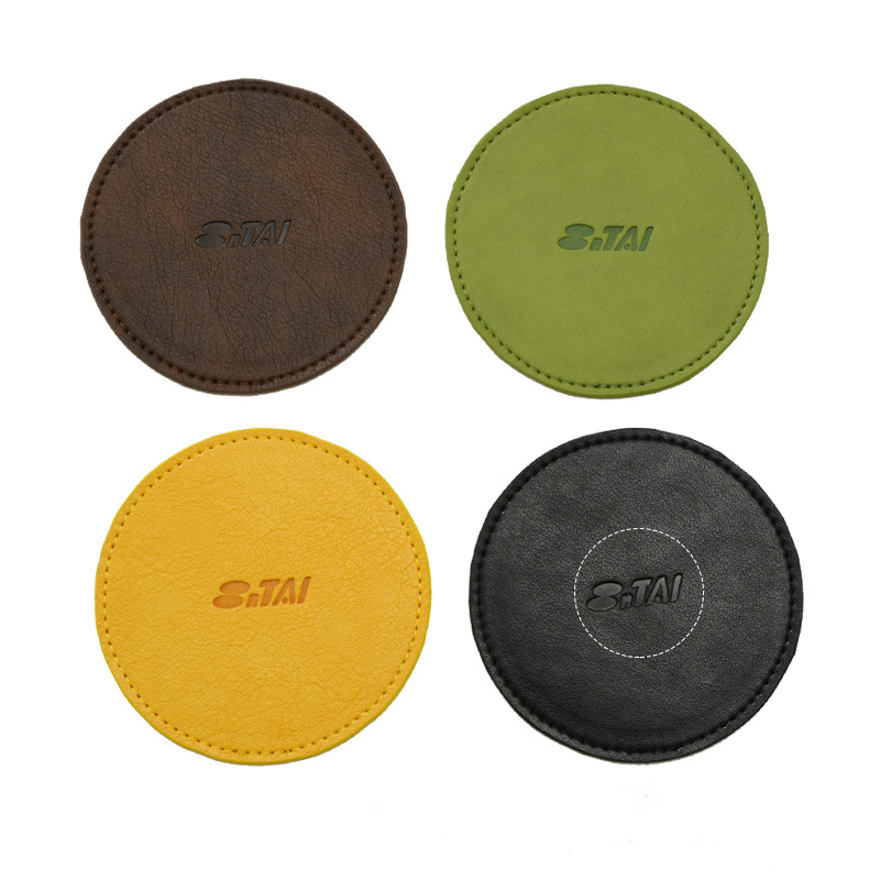 Round PU Leather Cup Coaster