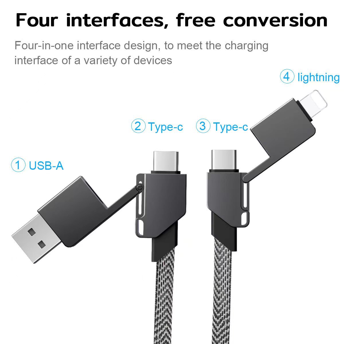 Four in One 60W Fast Charging Data Cable