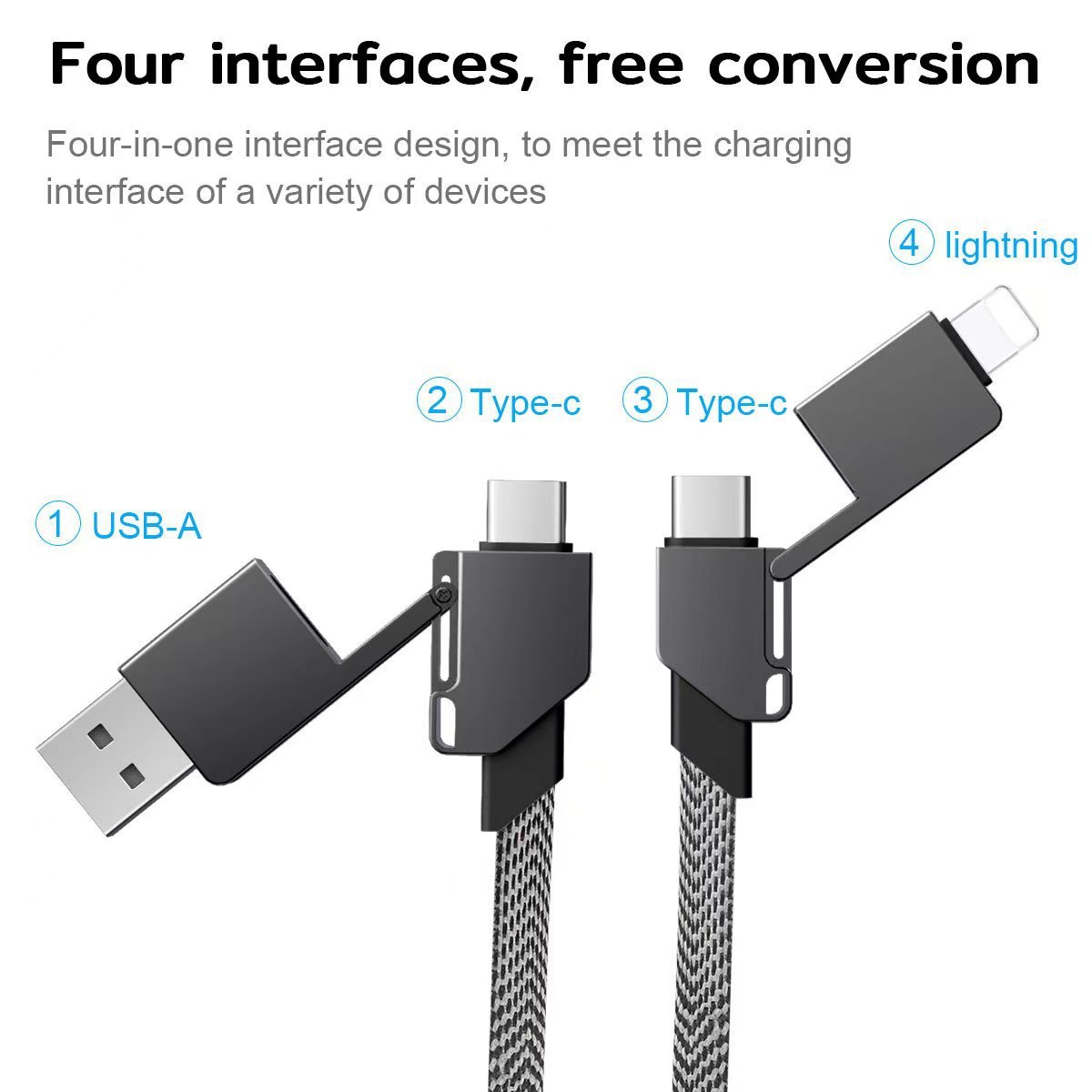 Four in One 60W Fast Charging Data Cable
