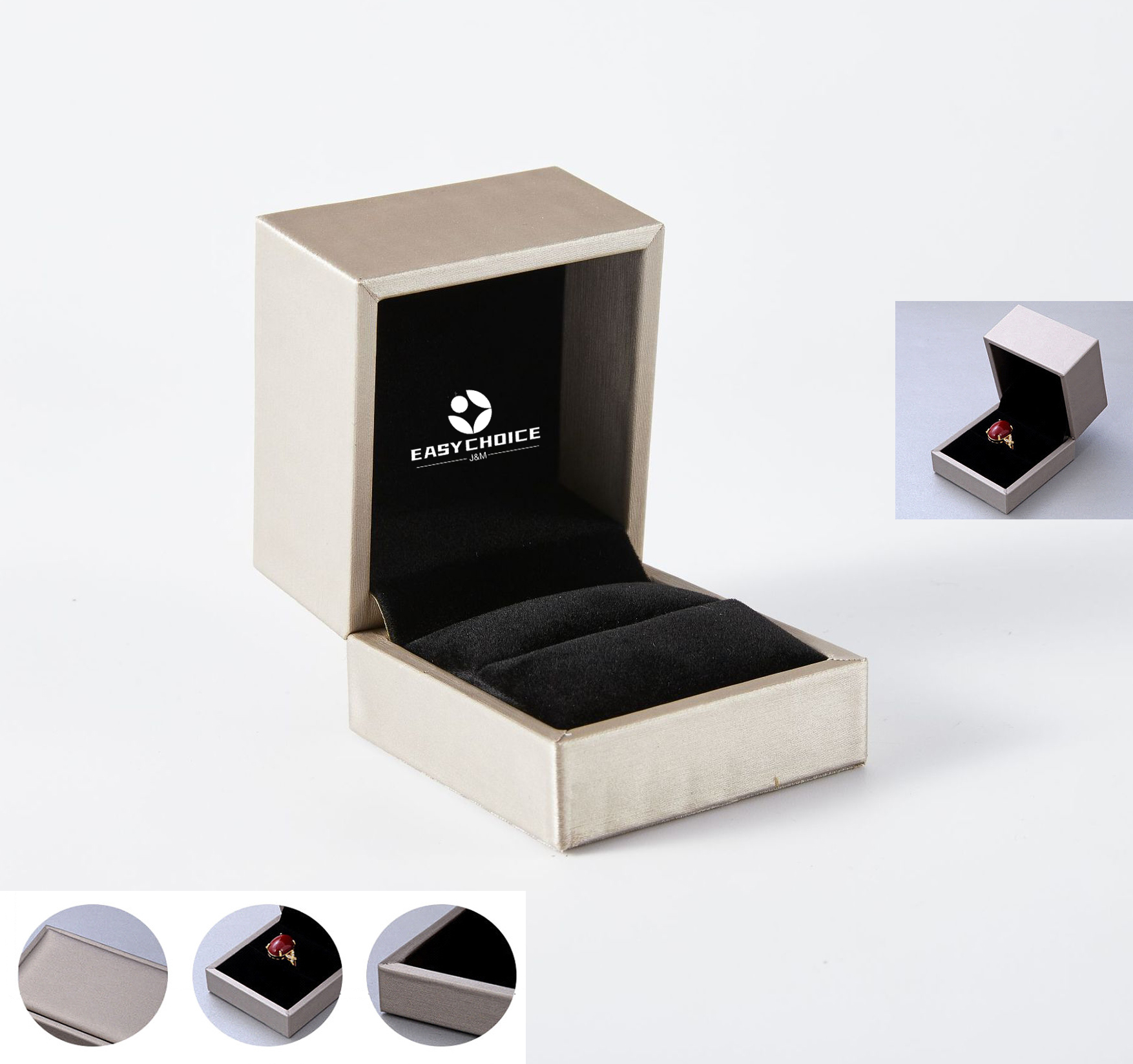 Golden Brushed PU Jewelry Box