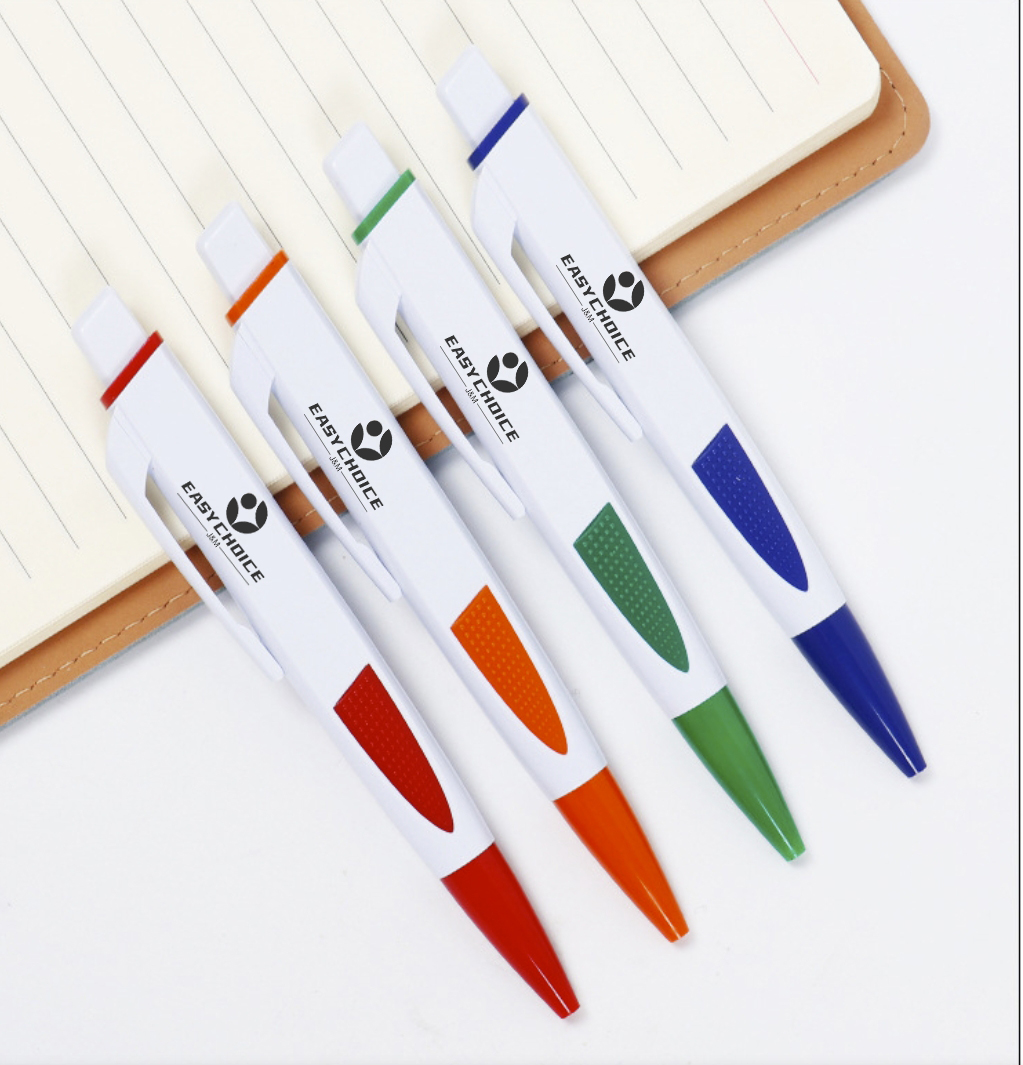 Custom Logo Retractable Ballpoint Pens with Vibrant Grips