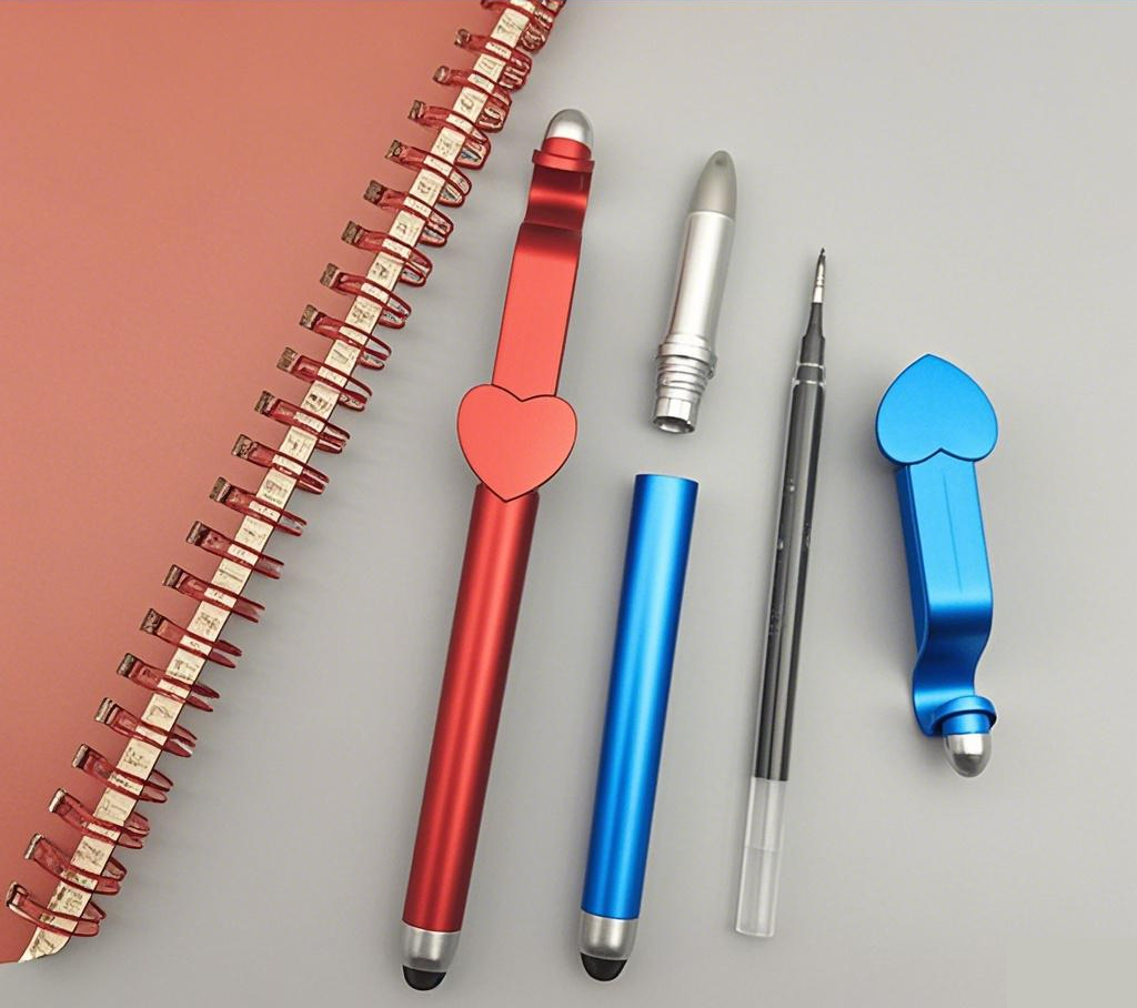 Custom Plastic Pen with Phone Holder - 2-in-1 Desk Organizer