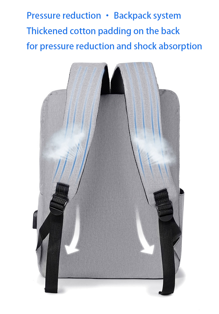 Canvas Laptop Backpack with Built-in USB Charging Port