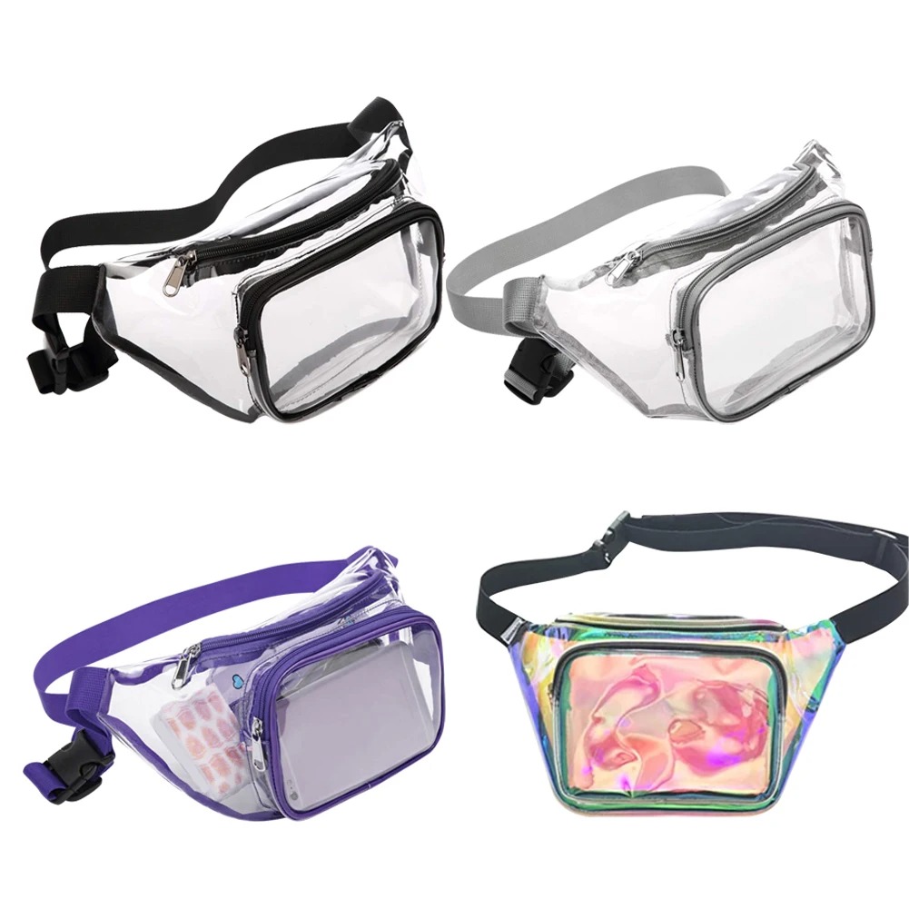 Double Pocket Transparent Waterproof PVC Waist Pack