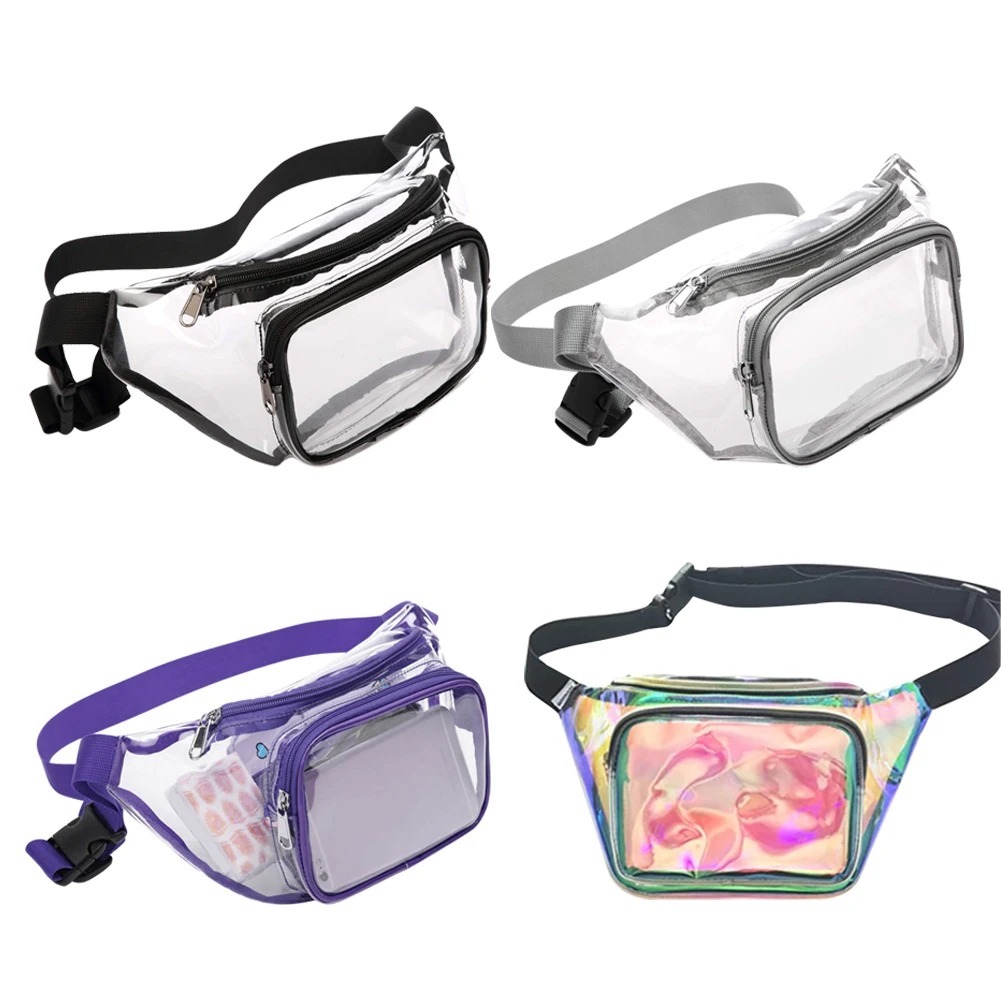 Double Pocket Transparent Waterproof PVC Waist Pack