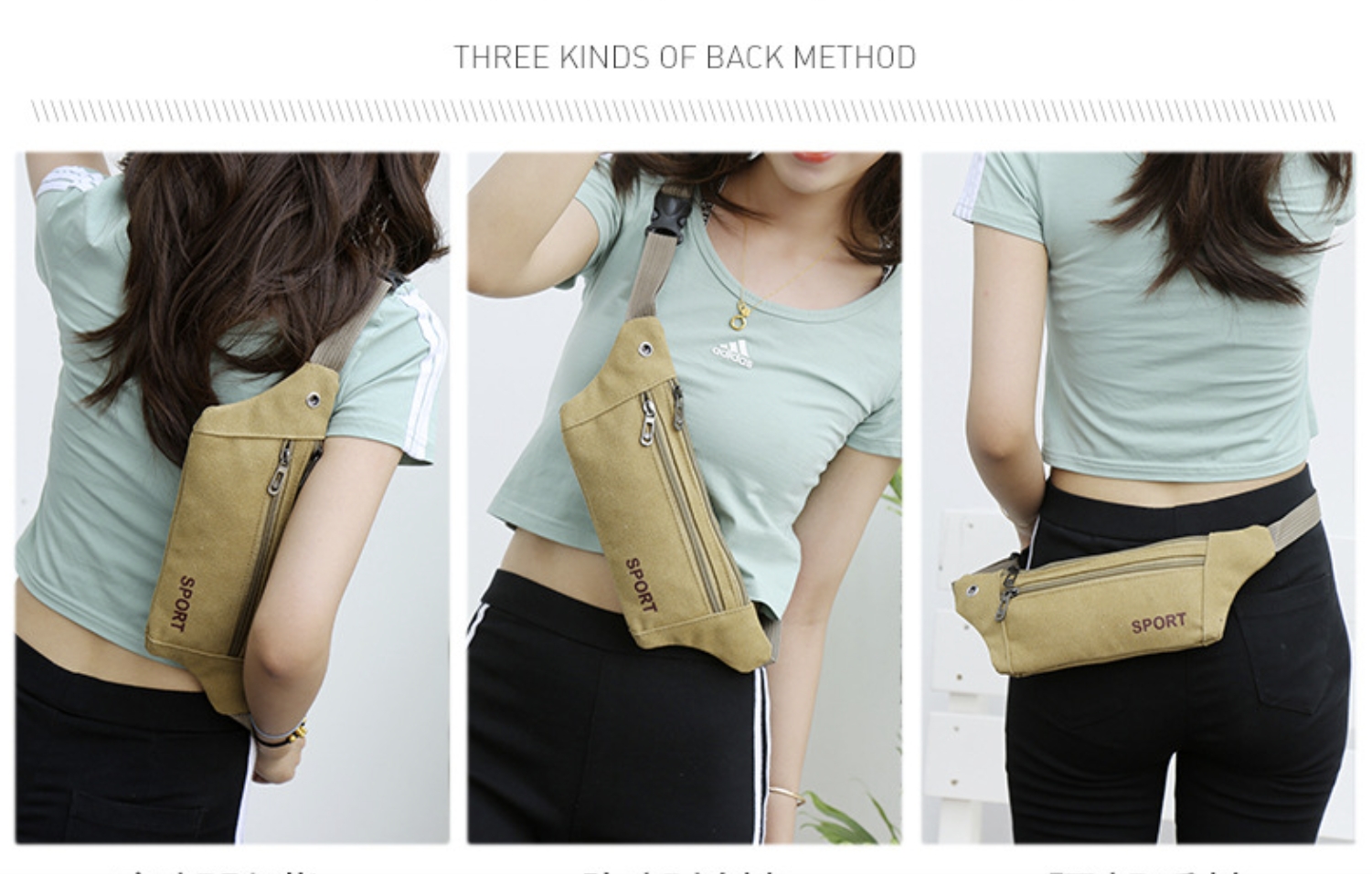 Unisex Multi-Pocket Canvas Fanny Pack