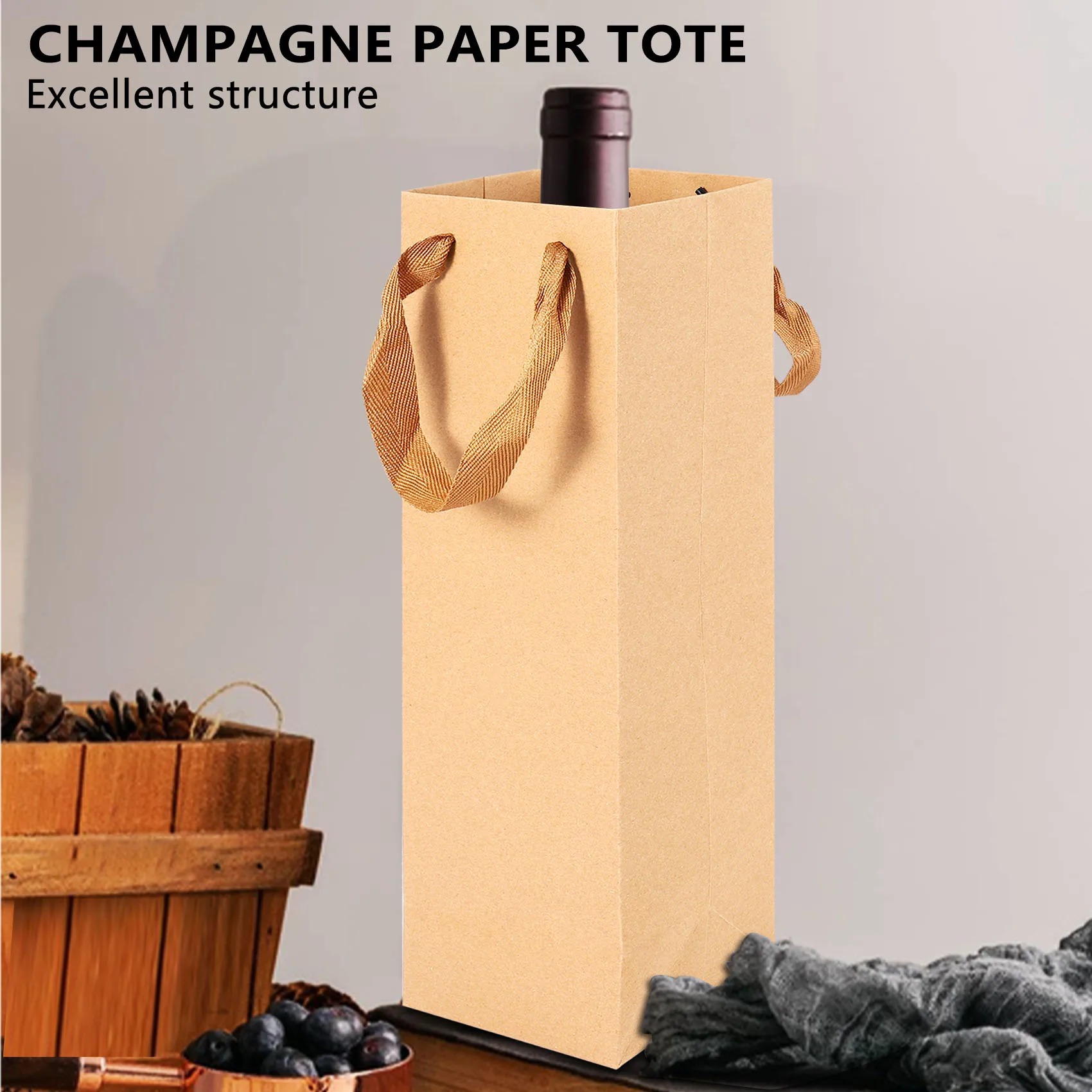 Single Kraft Paper Wine Bag